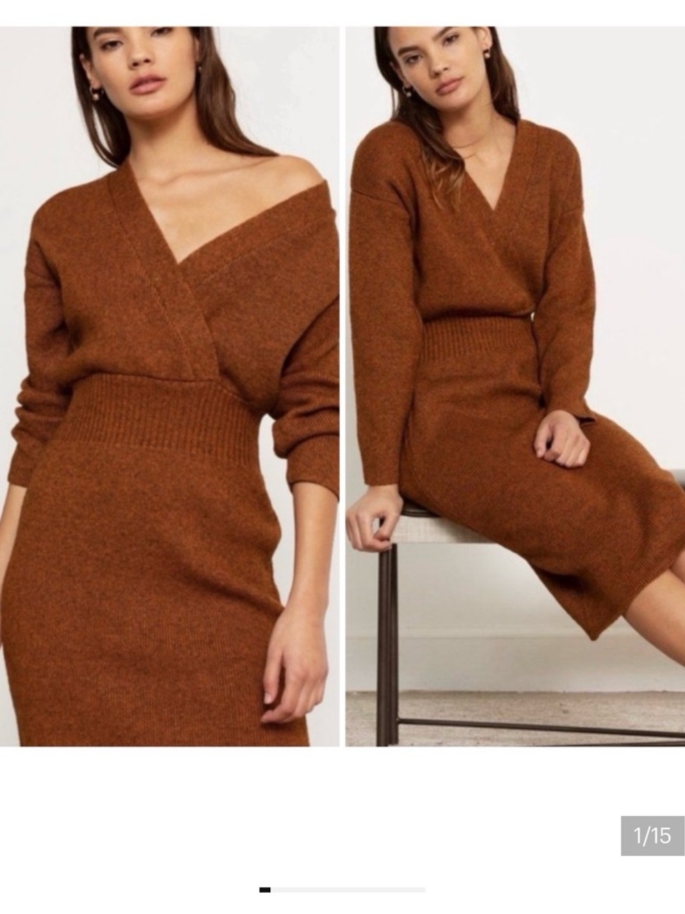 Modern Citizen Esther V-Neck Sweater Dress